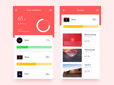 File management-2 classification color data file red ui