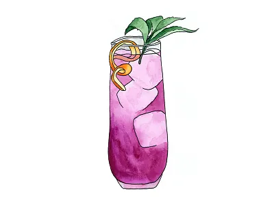 Pink-ish Drinks, part 5 alcohol cocktail drawing drink fruit fun illustration pink watercolor