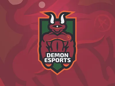 Demon eSports A-Team Logo clean counter strike csgo demon esports esports logo gaming muscular orange red