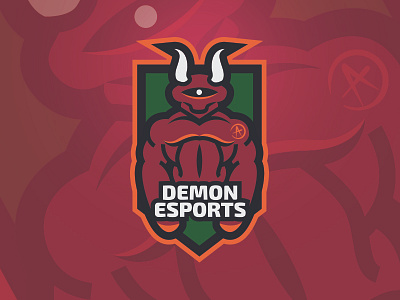 Demon eSports A-Team Logo clean counter strike csgo demon esports esports logo gaming muscular orange red