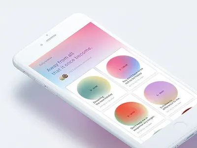 Hello dribbble! card feed gradation gradient pink timeline ui