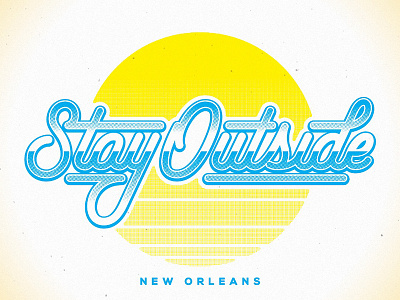 Stay Outside halftone lettering vector