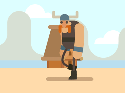 Walk like a viking! after effects animation dance flat design gif helmet horns house nordic vector viking walk