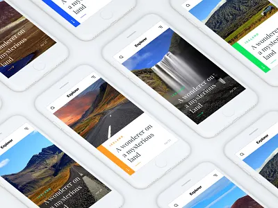 Explorer - Travel Blog Design apple blog iphone mobile nature travel ui ux