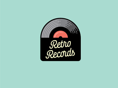 Liquid Style Brushes Retro Radio Drbl brush brushes flat icon illustrator liquid logo record retro simple vintage vinyl