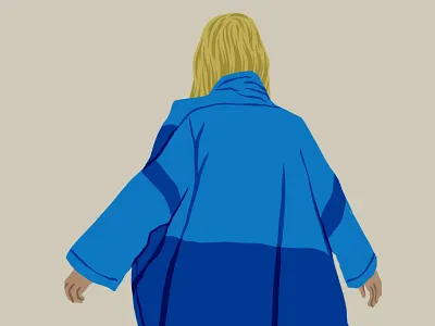 Today I'm feeling blue, inside & outside blonde blue coat girl illustration model