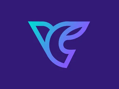 VC Monogram (wip) brand identity branding logo icon mark minimalistic peace gradient colorful personal bird dove v c letter vc monogram lettering