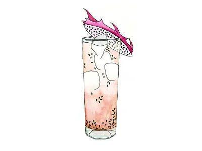 Pink-ish Drinks, part 1 alcohol cocktail drawing drink fruit fun illustration pink watercolor