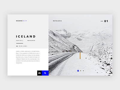 Discover Iceland - UI Concept clean concept freelance fresh iceland minimal photography simplistic ui user interface web app website