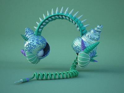 Day 3: Sea Shell Headphones 3d art artwork c4d cg daily design digital illustration visual