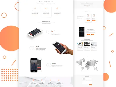 Orange landing app landing orange template ui ux