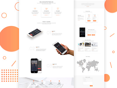 Orange landing app landing orange template ui ux