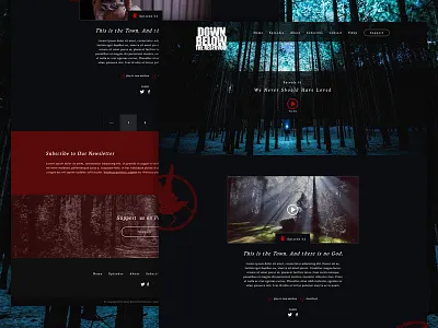 Down Below the Reservoir dark graphic podcast video web design