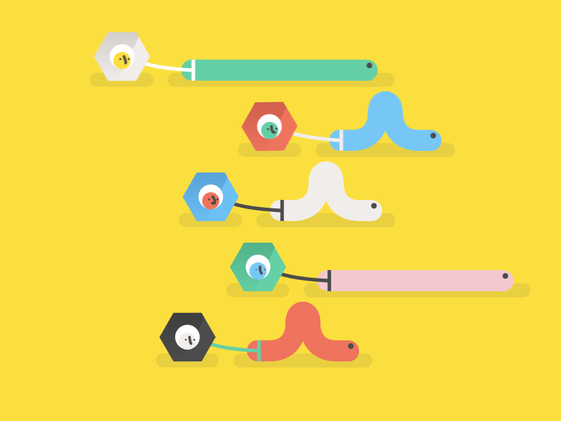 Silly robots no.29 2d animation flat loop robot rubberhose silly