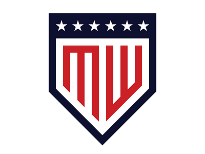 Matt Walker Logo blue illustrator logo red shield sports sports logo stars stripes vector