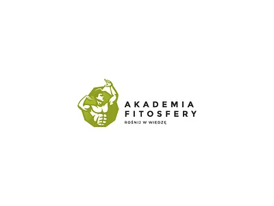 Akademia Fitosfery bodybuilder brand gym human icon identity illustration logo simple study symbol