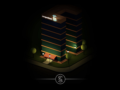 Night Time 3d blender illustration