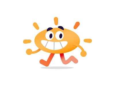 Sun character app badges character character design design flat funny gradients illustration sticker sun vector