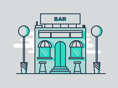 Bar Icon aqua bar blue drawing grey icon stool tree vector
