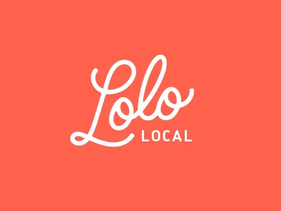 Lolo Local Logo brand branding event fun local logo orange space type typography white