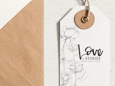 Love And Stories custom logo sketched logo sketched florals