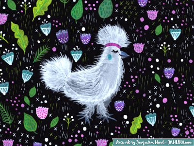 Glam Chicken chicken guache jmhurd painting pattern silky