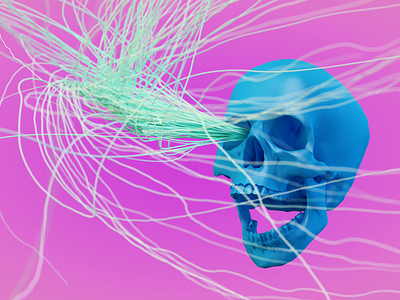 Skull candy c4d dof render skull