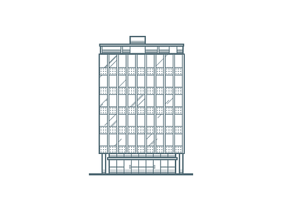 Simms Building abq building flat house illustration line art monoweight structure