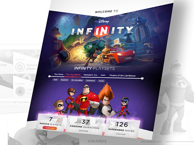 Infinity Home art direction disney infinity ui web