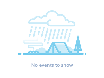 Empty State Illo camping events raining