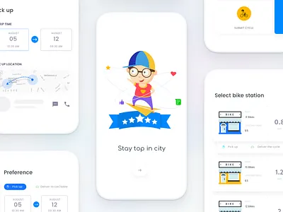 #9 Invisible series - My Bike ride animation gif health idea pills principle reminder startup time ui ux