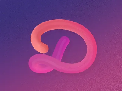Letter D alphabet blend d gradient illustrator letter noise webkul