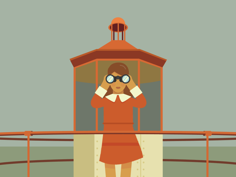 Moonrise Kingdom 2d animation character gif loop motion