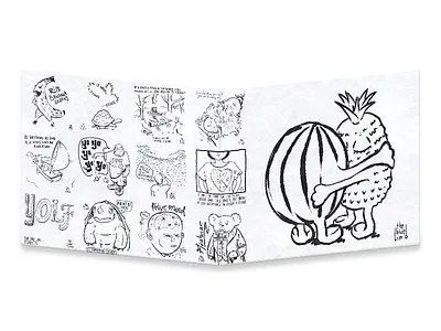 Fruit Is Your Friend Outside black and white comic fruit hugs melon mightywallet pineapple thebluelimb wallet watermelon