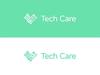 Tech Care Logo V3 heart line linear logo technology