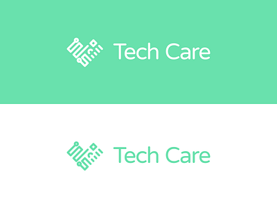 Tech Care Logo V3 heart line linear logo technology