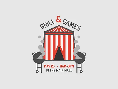 Grill & Games digital illustration event flat games grill ministry outreach poster vector vector illustration
