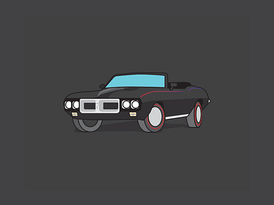 1969 Pontiac Firebird | MHCC car classic car firebird flat color illustration pontiac vintage car