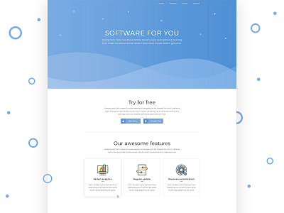 Wave Website blue template ui ux waves website