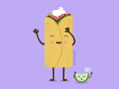 Burrito burrito character cute emily dumas food illustration lime sandwich vector