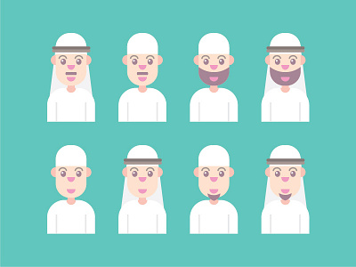 Moslem Vector Character arabian beard character islam man moslem religion