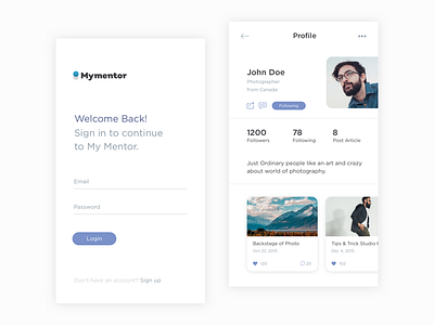 006 Mymentor Apps Exploration app flow mobile profile registration ui uiux user ux