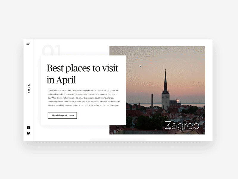 Travel Blog animation blog clean gif interaction minimal scroll travel ui ux web website