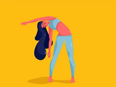 Girl Exercising acrobatic character design exercising flat girl illustration sport