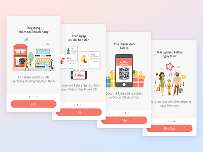 Fallisa walkthrough screens app fallisa interface ios loyalty mobile ui walkthrough
