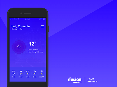 Weather UI app design sun ui weather