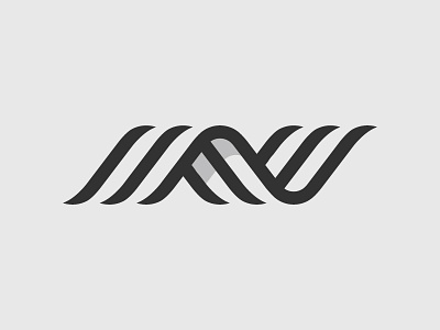 N ilustrator line logo mark minimal n vector wave