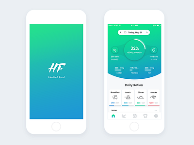"Health & food" mobile app app food health mobile ration ui ux