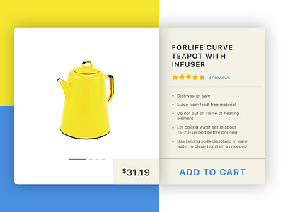 Daily UI 012/100 - E-Commerce Shop 012 clean daily challenge dailyui design e commerce item product shop teapot ui ux