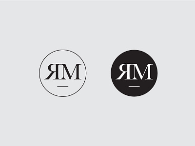 RM Monogram black and white logo m monogram r rm simple logo